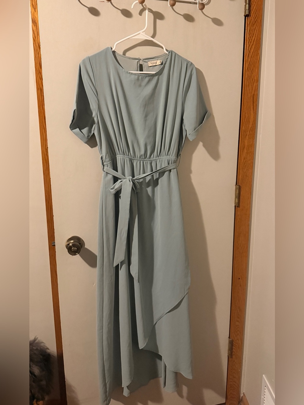 Roolee Light Blue Tie-Waist Maxi Dress